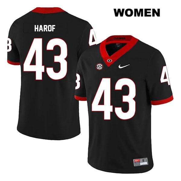 Georgia Bulldogs Women's Chase Harof #43 NCAA Legend Authentic Black Nike Stitched College Football Jersey YKC6256BO